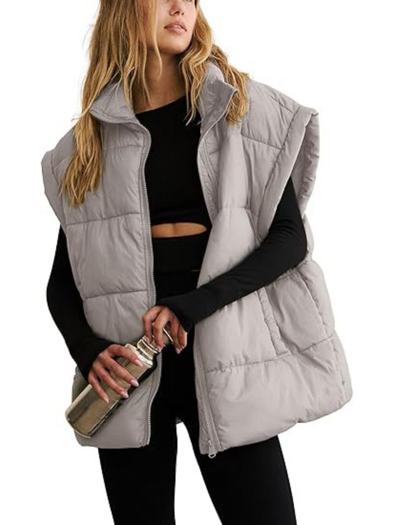 Vest Women Sleeveless Puffer Vest with High Collar