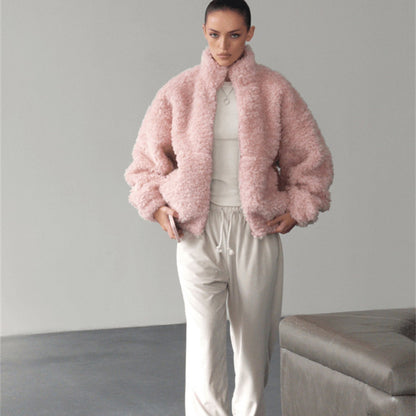 Jacket Women Oversized High-Collar Outerwear