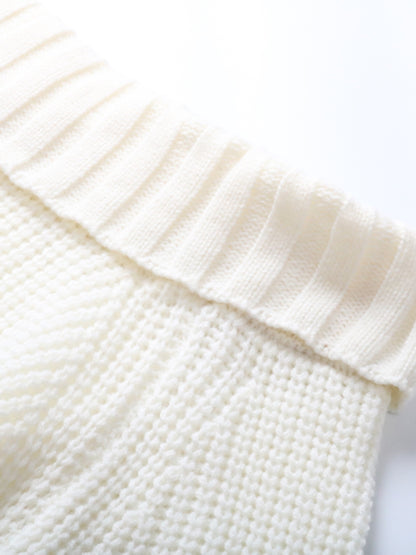 Sweater Women Oversized Off-Shoulder Textured Design