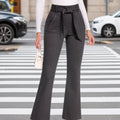 Pants Women Flared High-Rise Tie Waist Design