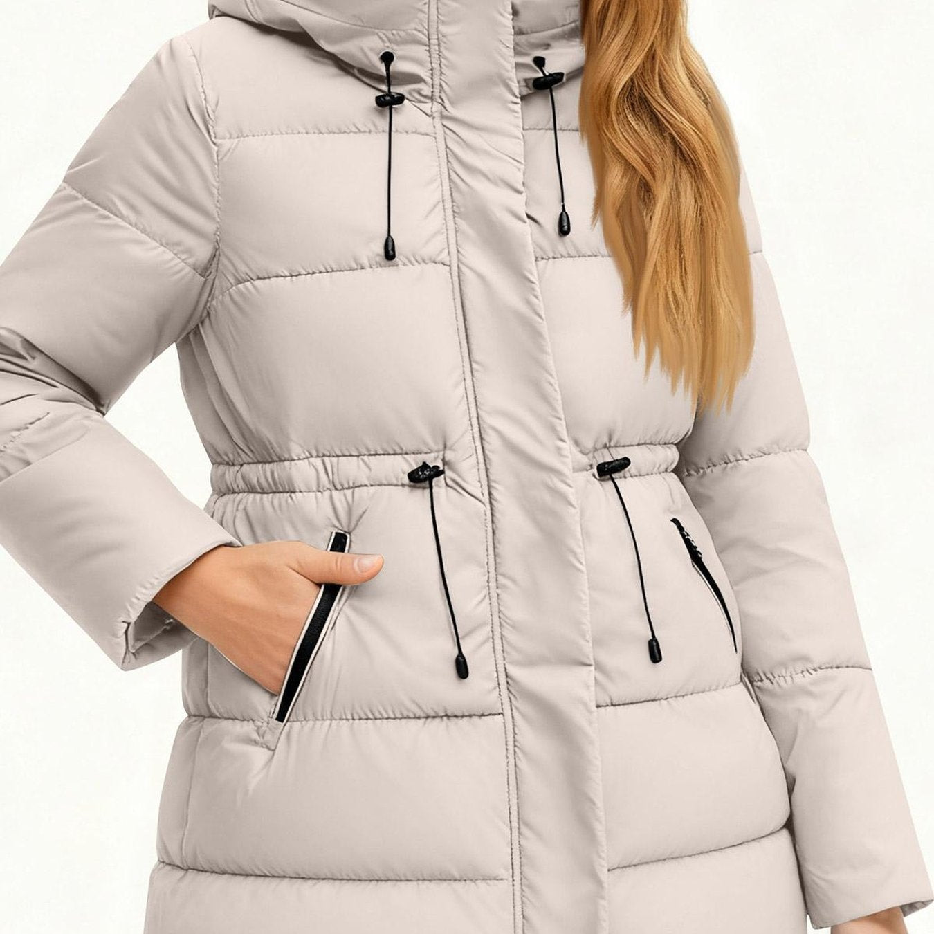 Winter Jacket Women Long Single-Breasted Padded Outerwear