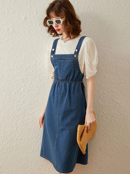 Dress Women Denim Midi Relaxed Fit