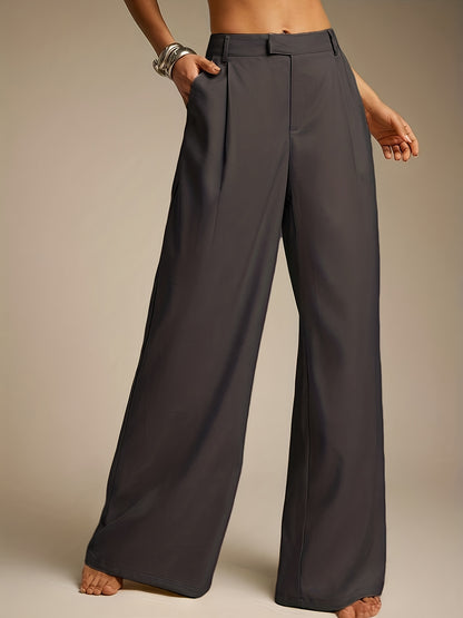Pants Women Wide-Leg High-Rise Pleated Fit