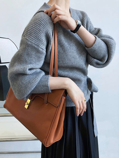 Top Women Wrap Sweater V-Neck Waist Tie