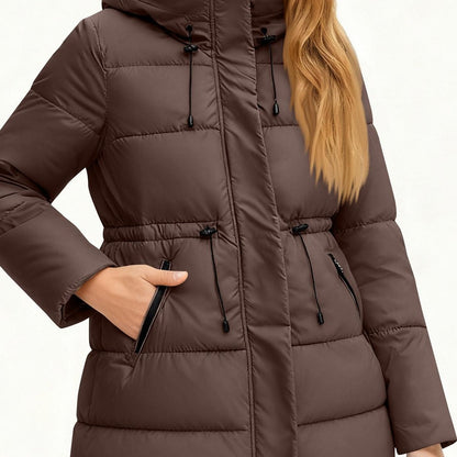 Winter Jacket Women Long Single-Breasted Padded Outerwear