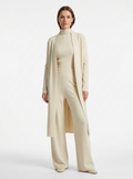 Three-Piece Set Women Relaxed Fit Duster Cardigan & Turtleneck Top & Pants