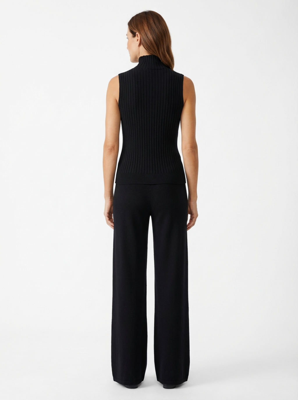 Three-Piece Set Women Relaxed Fit Duster Cardigan & Turtleneck Top & Pants