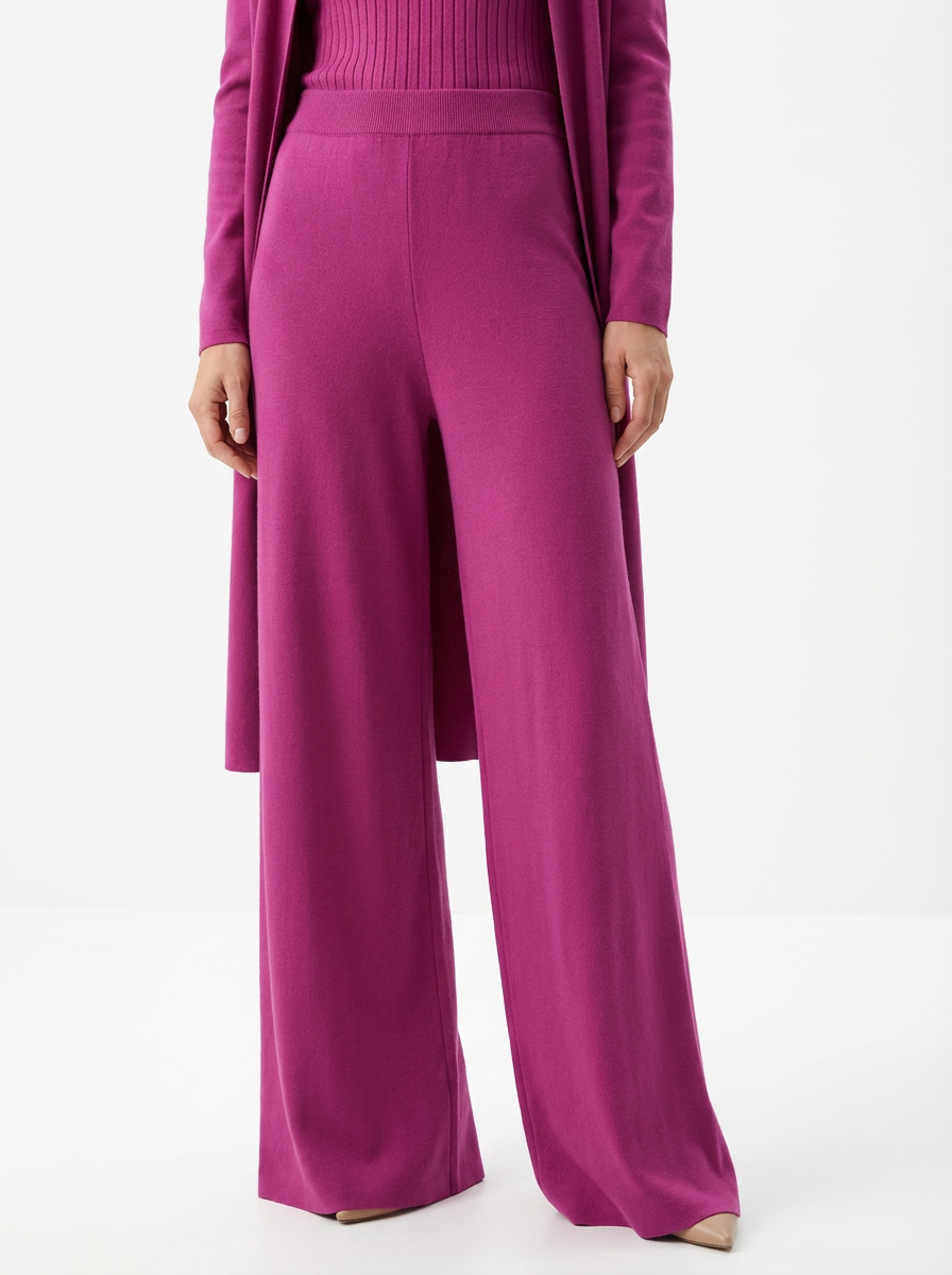 Three-Piece Set Women Relaxed Fit Duster Cardigan & Turtleneck Top & Pants