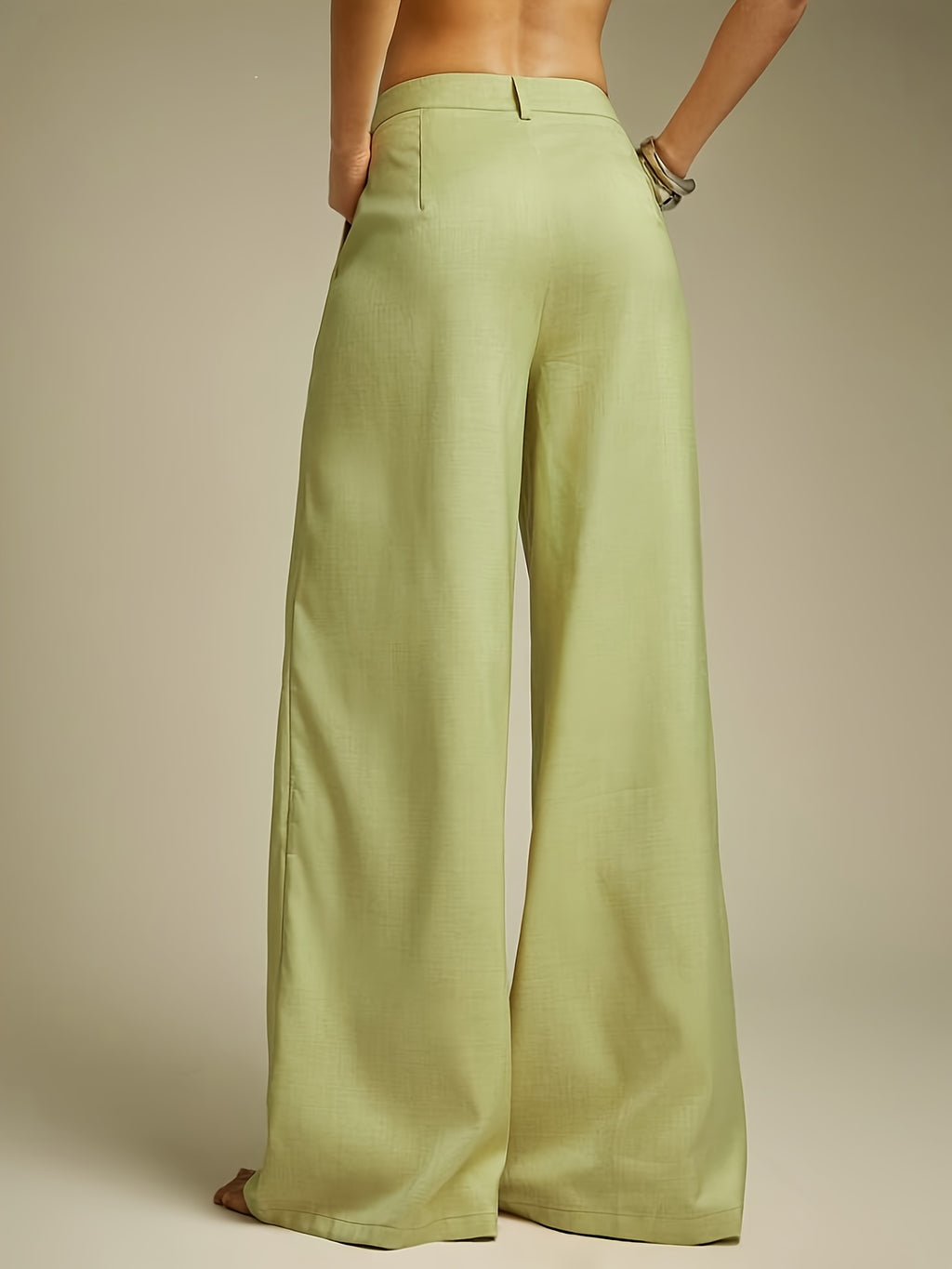 Pants Women Wide-Leg High-Rise Pleated Fit