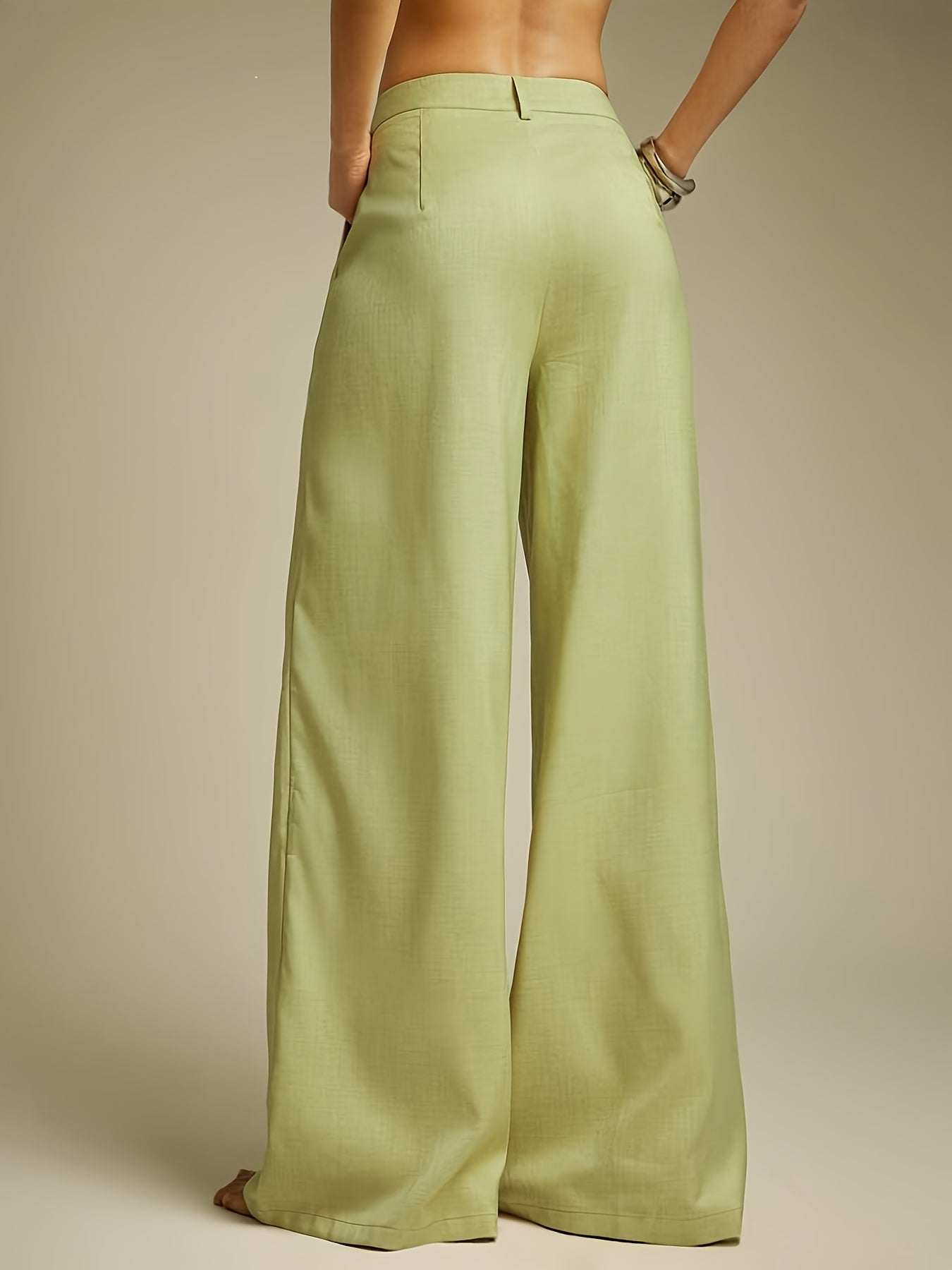 Pants Women Wide-Leg High-Rise Pleated Fit