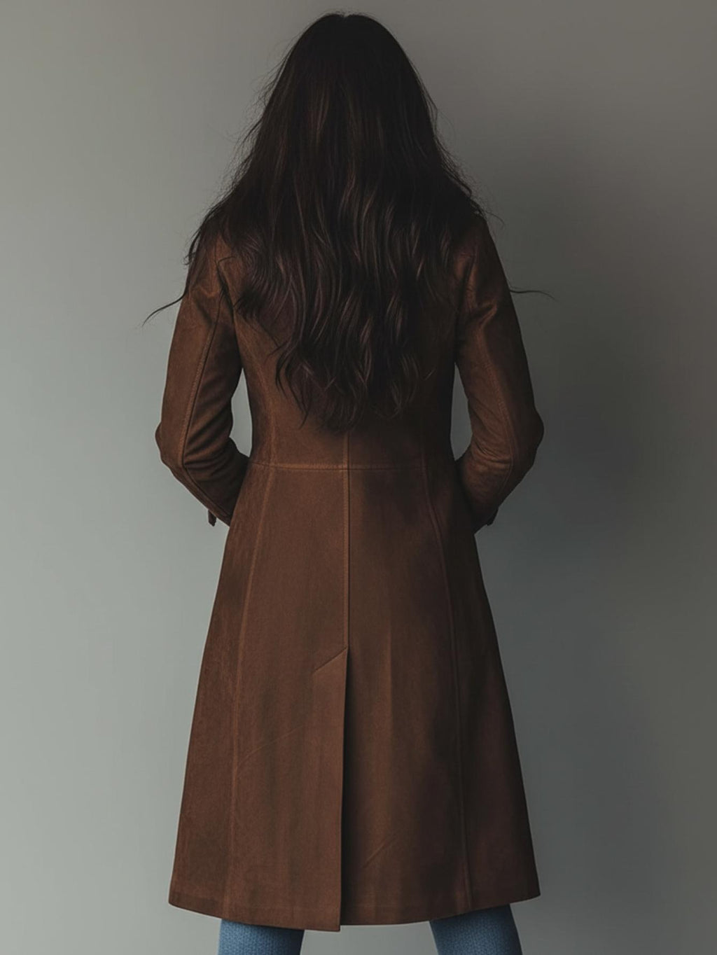 Coat Women Tailored Mid-Length Outerwear Trench Coat