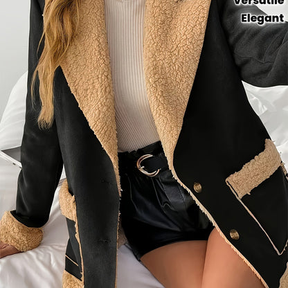 Coat Women’s Tailored Sherpa Collar with Contrast Trims