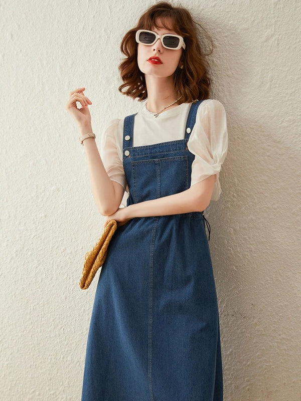 Dress Women Denim Midi Relaxed Fit