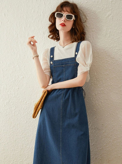 Dress Women Denim Midi Relaxed Fit