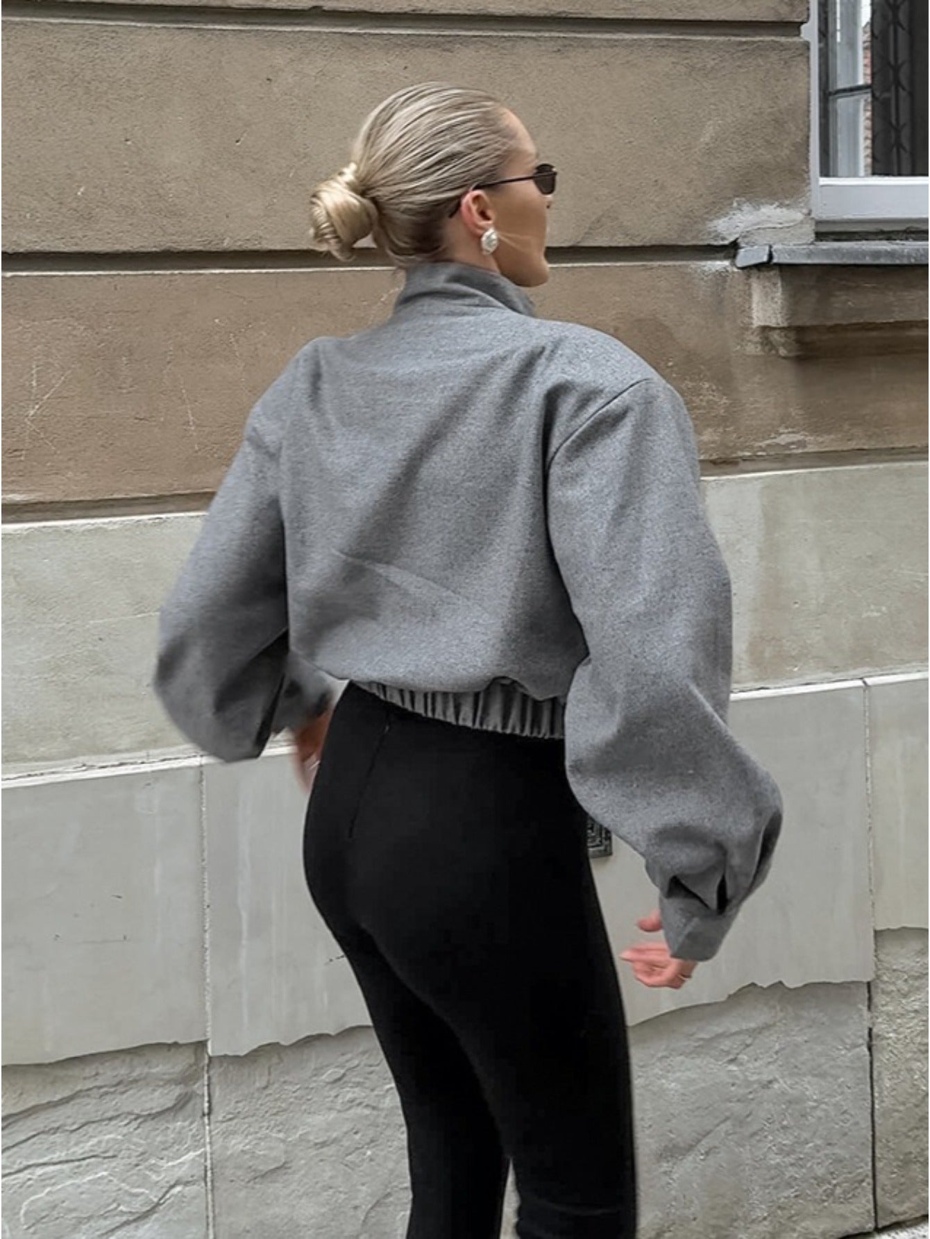 Jacket Women Structured Straight-Cut with High Collar