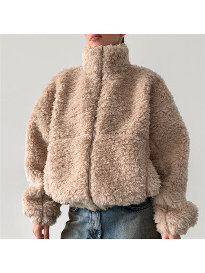 Jacket Women Oversized High-Collar Outerwear