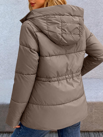 Winter Jacket Women Long Single-Breasted Padded Outerwear