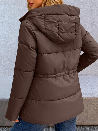 Winter Jacket Women Long Single-Breasted Padded Outerwear