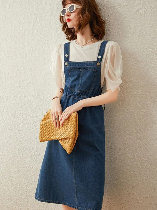 Dress Women Denim Midi Relaxed Fit