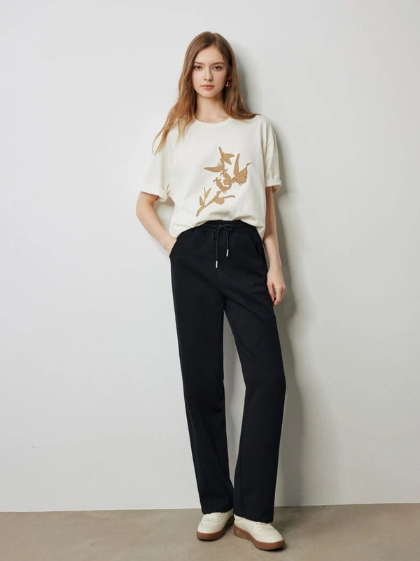 Trousers Women Relaxed-Fit Wide-Leg Jogging Style