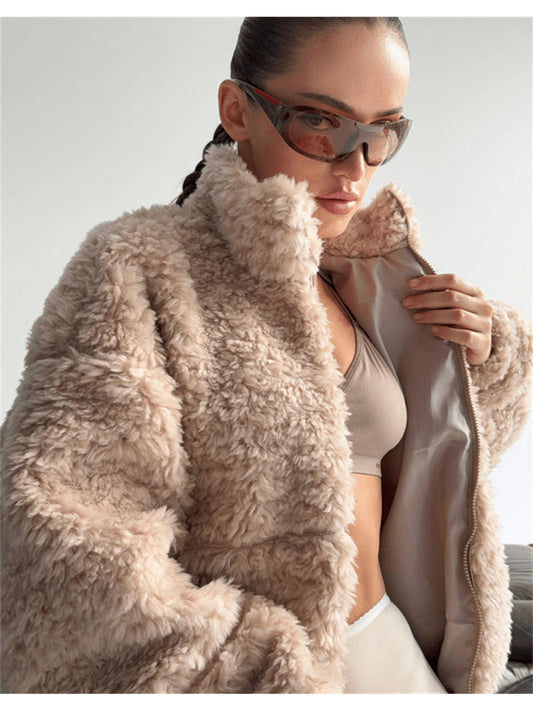 Jacket Women Oversized High-Collar Outerwear