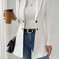 Blazer Women’s Tailored Button-Front Mid-Thigh Blazer