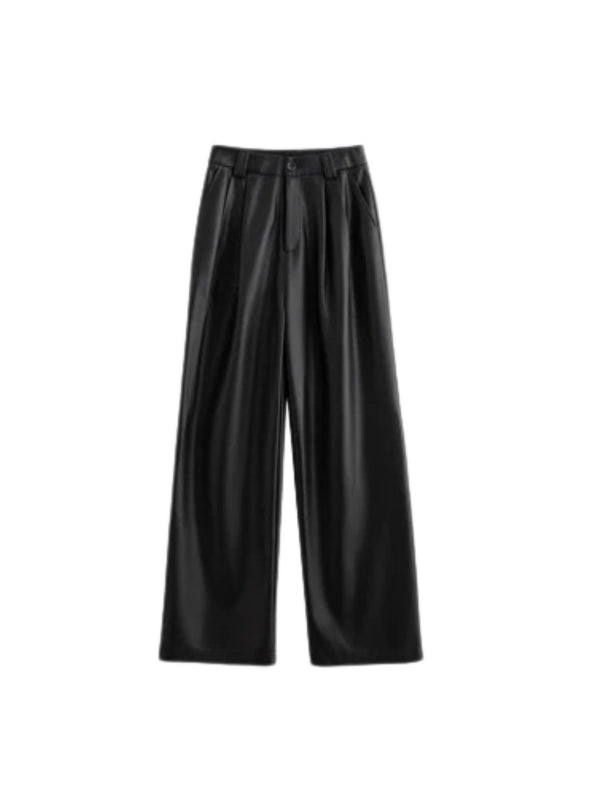 Trousers Women High-Waist Wide-Leg Full-Length