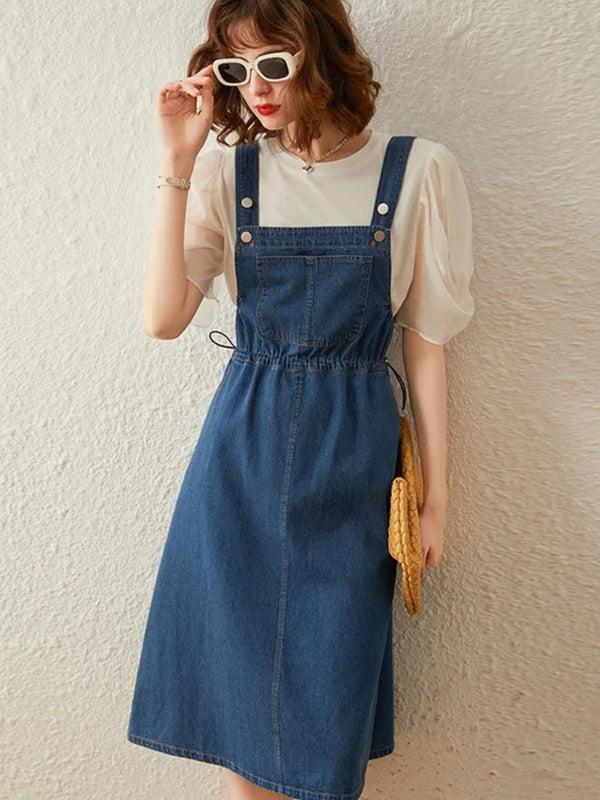 Dress Women Denim Midi Relaxed Fit