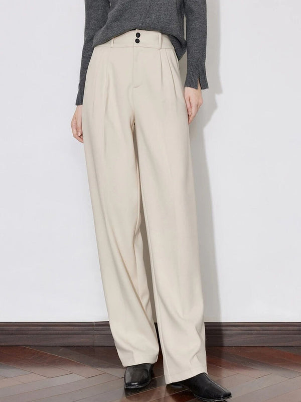 Trousers Women Mid-Rise Full-Length Relaxed Fit