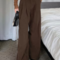 Trousers Women High-Waisted Pleated Wide-Leg Style