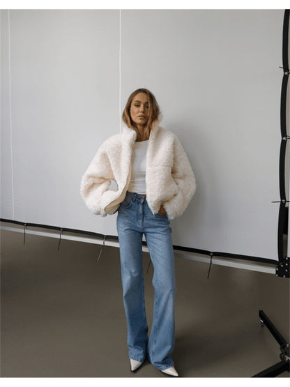 Jacket Women Oversized High-Collar Outerwear