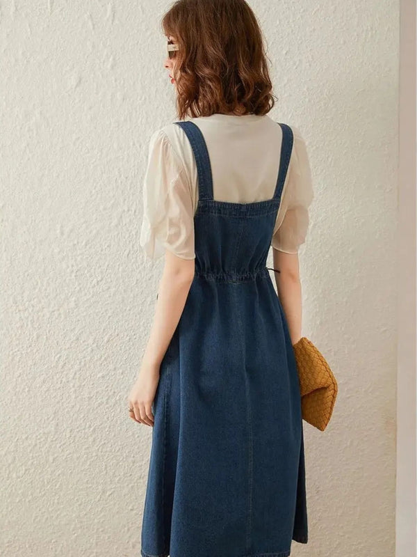Dress Women Denim Midi Relaxed Fit
