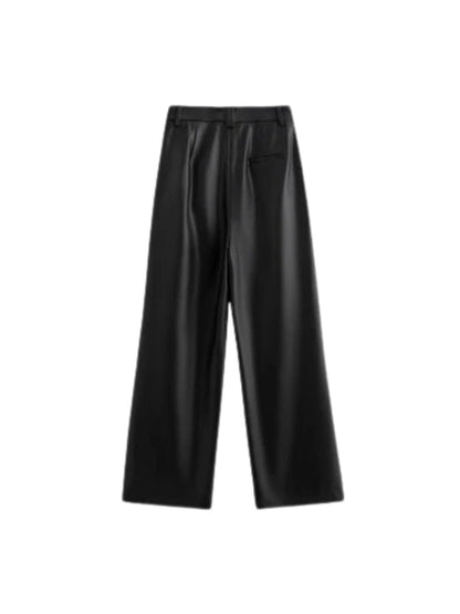 Trousers Women High-Waist Wide-Leg Full-Length