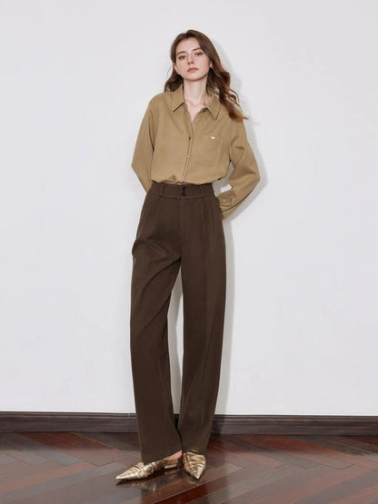Trousers Women Mid-Rise Full-Length Relaxed Fit