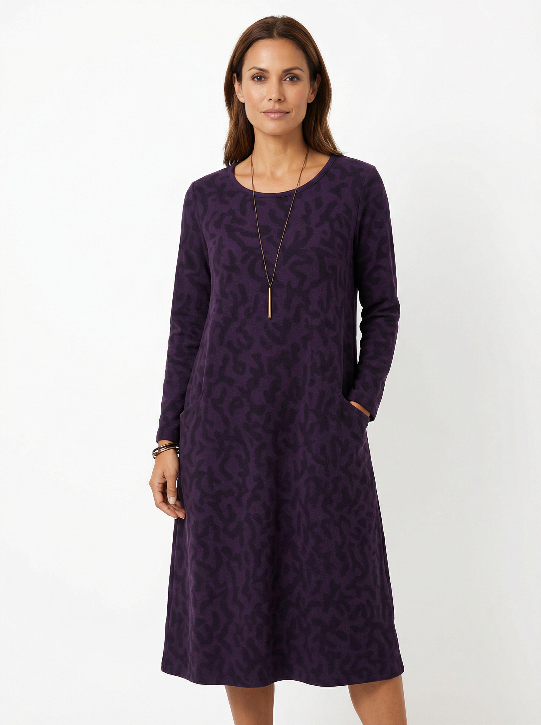 Women’s Classic Winter Dress with Full Sleeves & Relaxed Cut