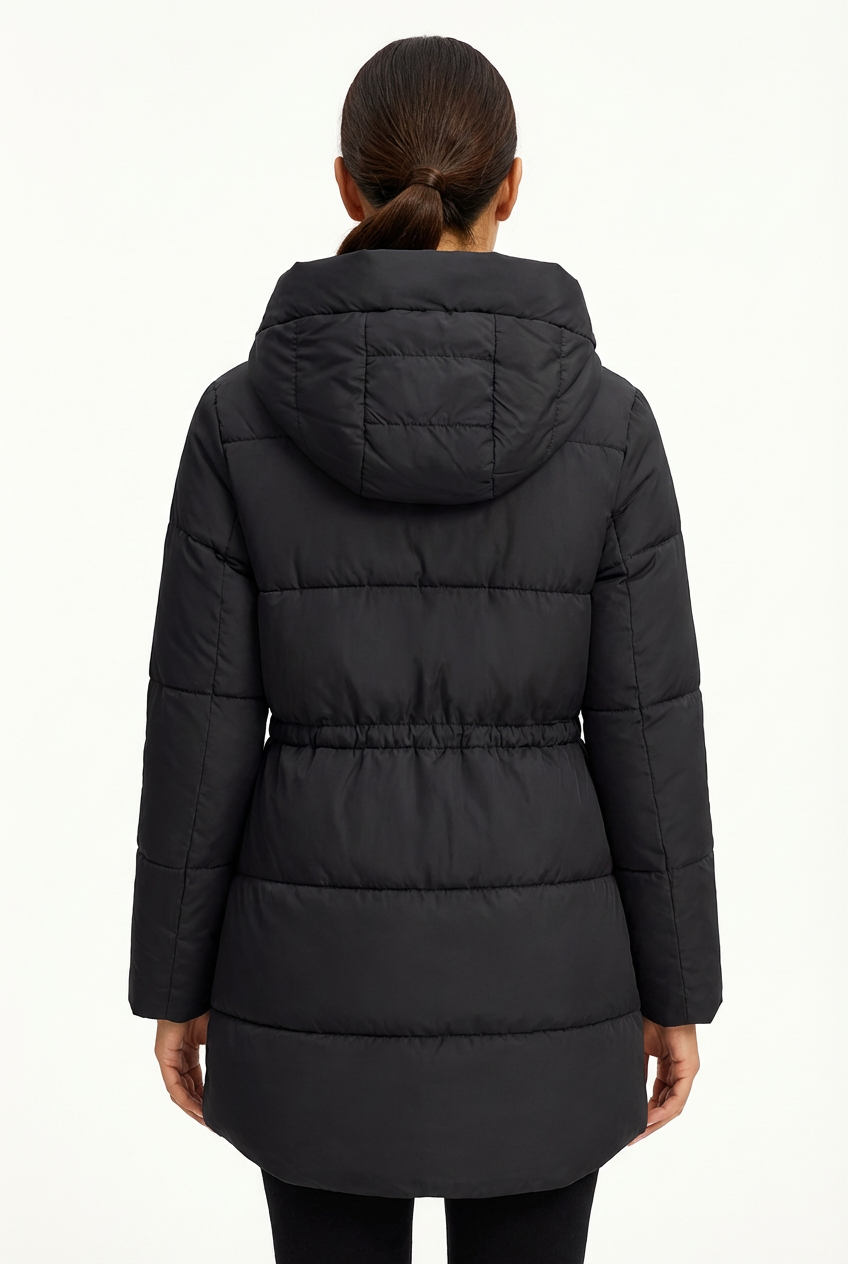 Winter Jacket Women Long Single-Breasted Padded Outerwear