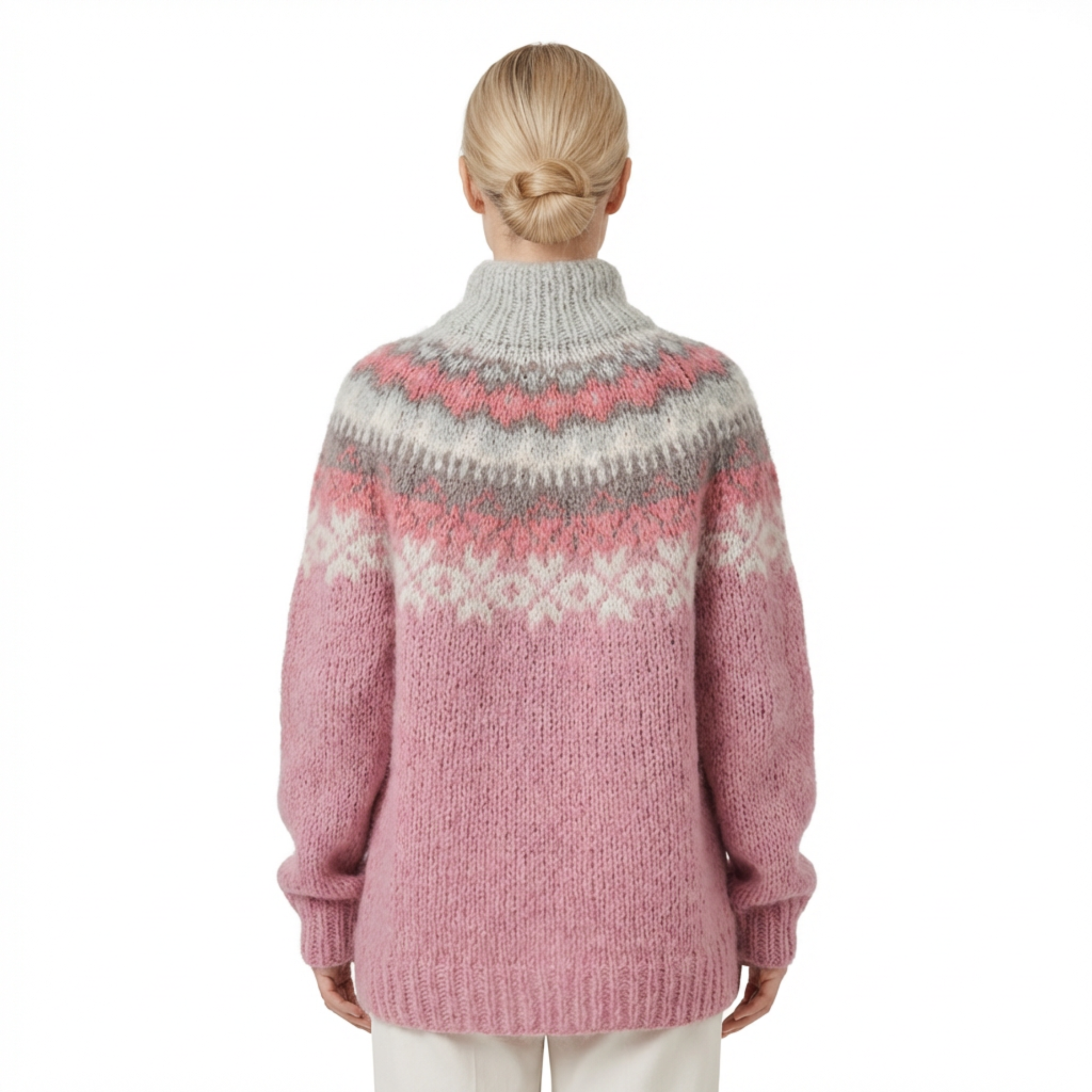 Sweater Women Nordic Pattern Knitted Relaxed Fit