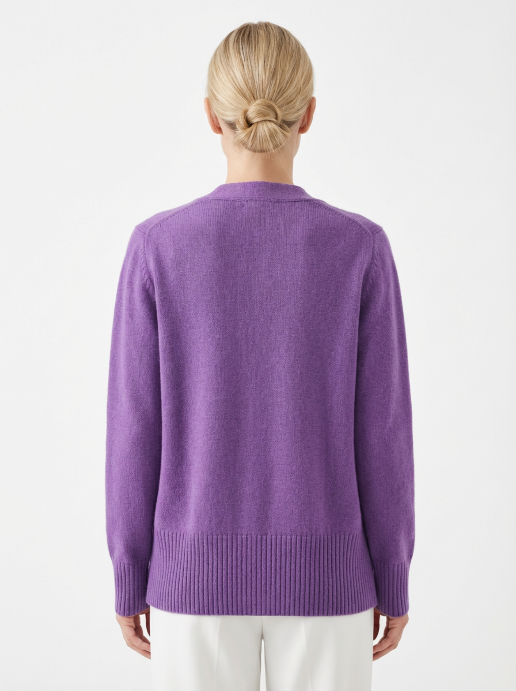 Cardigan Women Knitted Button Front Hip-Length