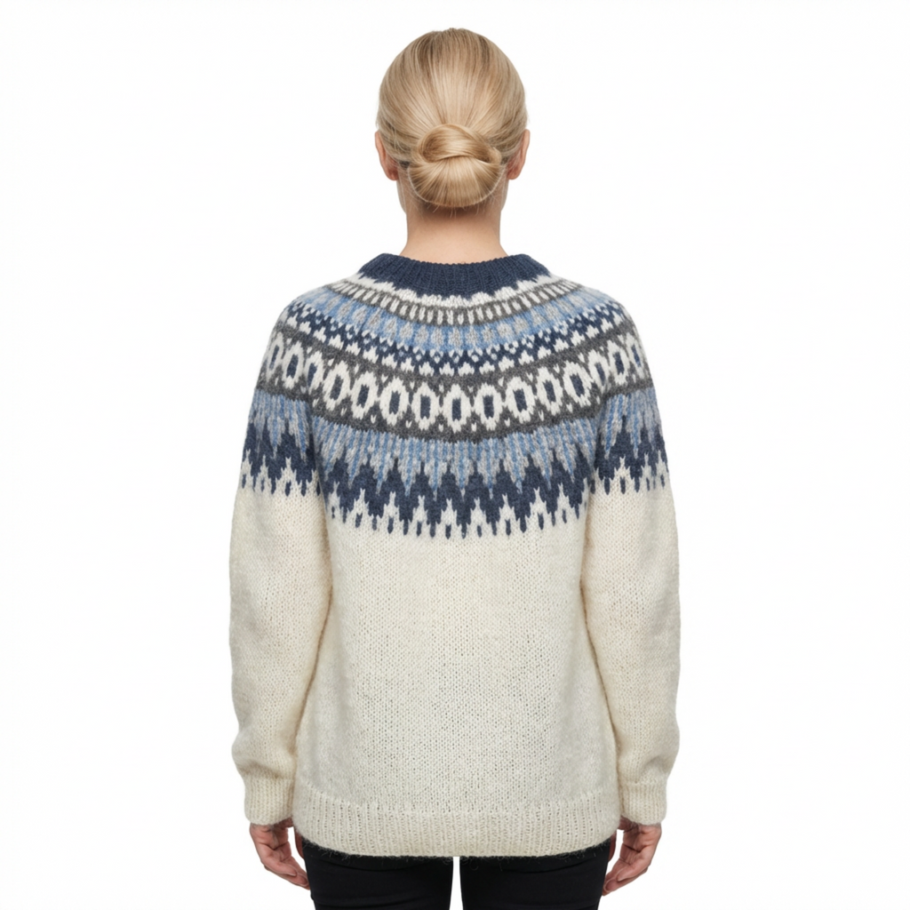 Sweater Women Nordic Pattern Knitted Relaxed Fit