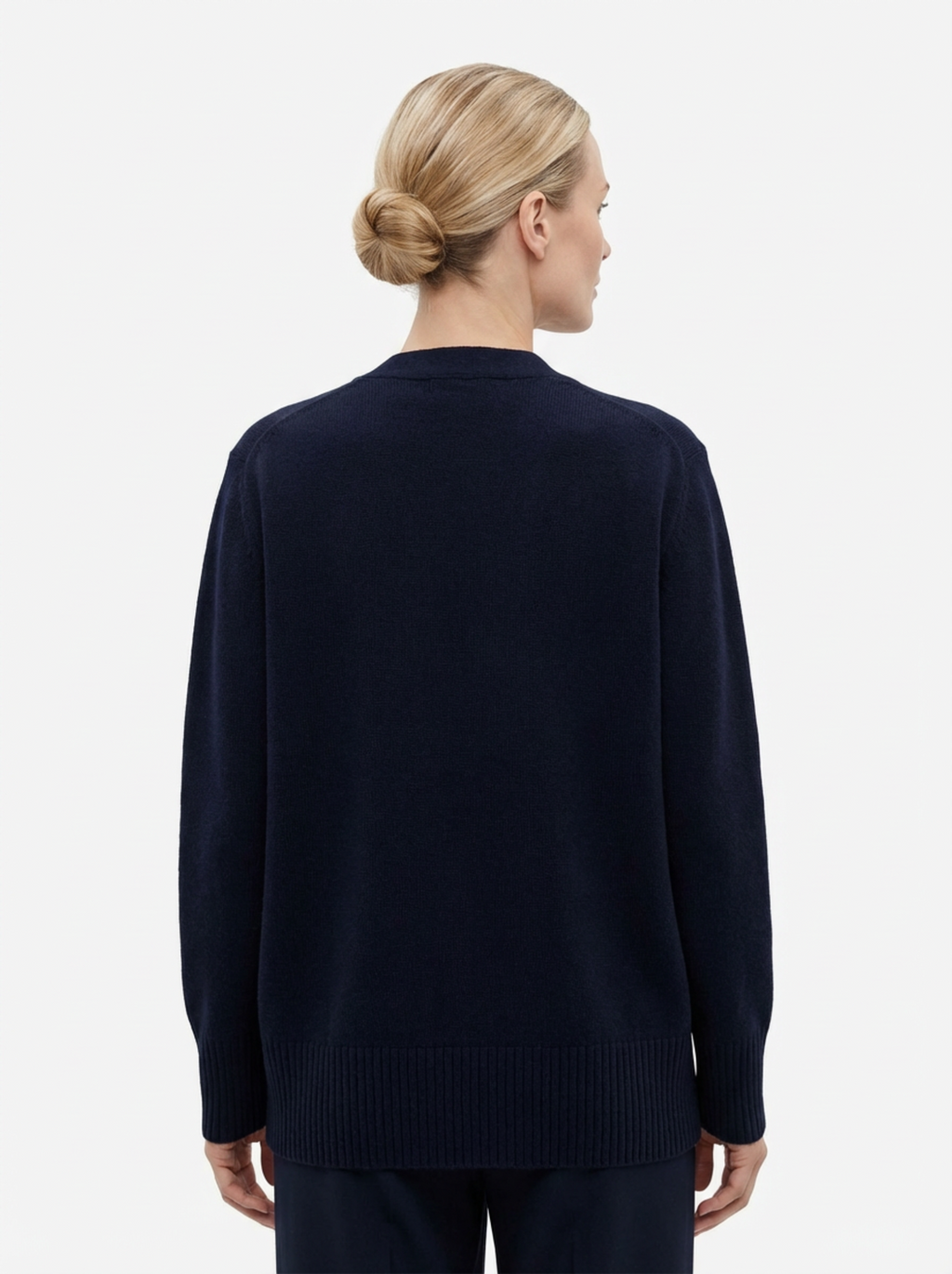 Cardigan Women Knitted Button Front Hip-Length