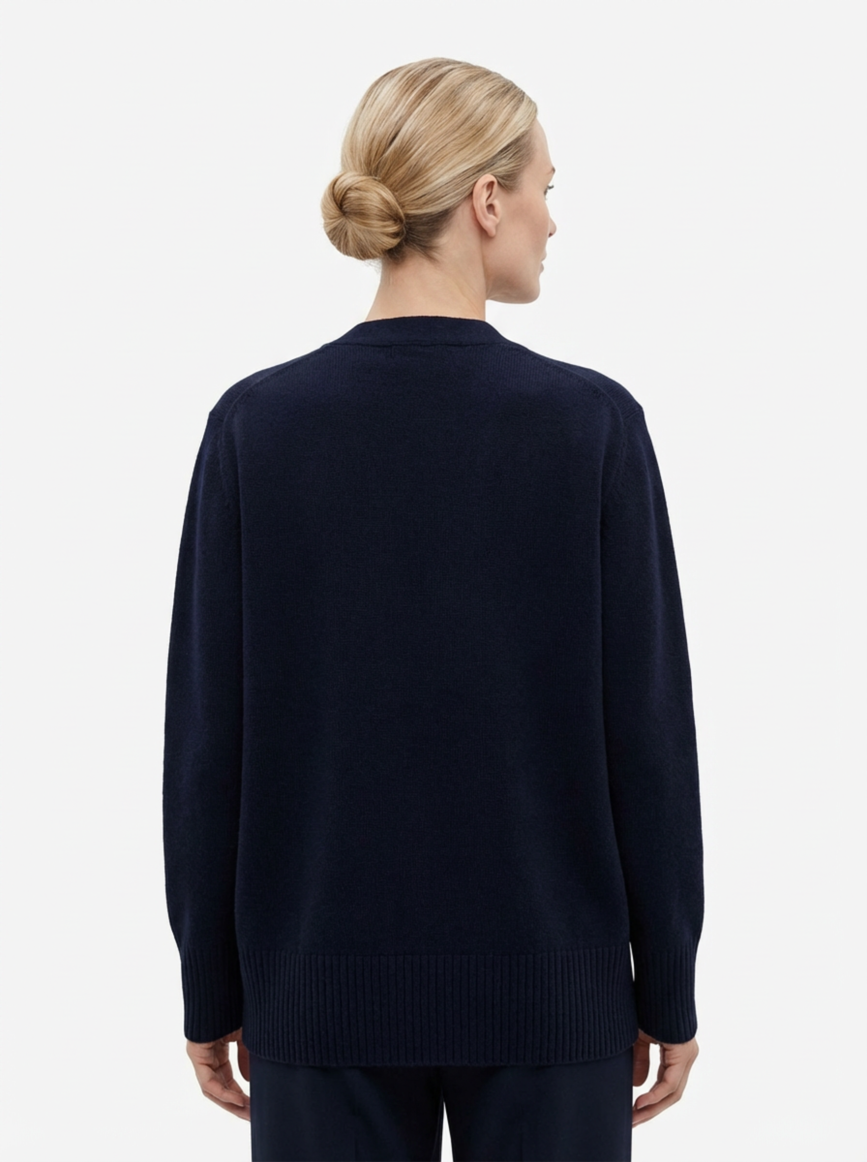 Cardigan Women Knitted Button Front Hip-Length