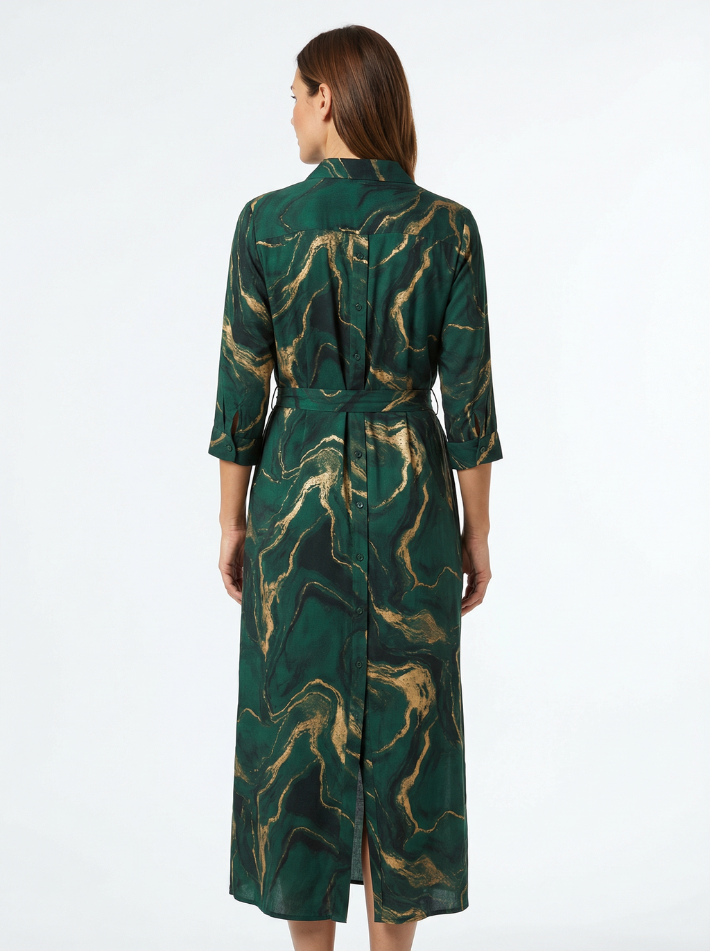 Dress Women Maxi Loose Fit 3/4 Sleeve Elegant
