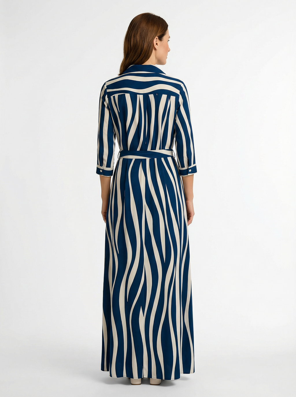 Dress Women Maxi Loose Fit 3/4 Sleeve Elegant