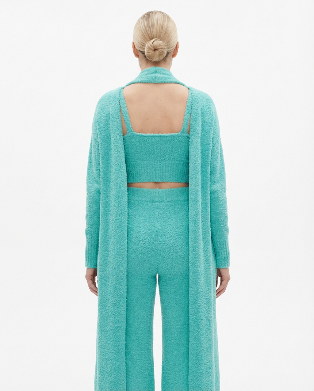 Pajama Set Women 3‑Piece Plush Homewear Set Jacket & Pants