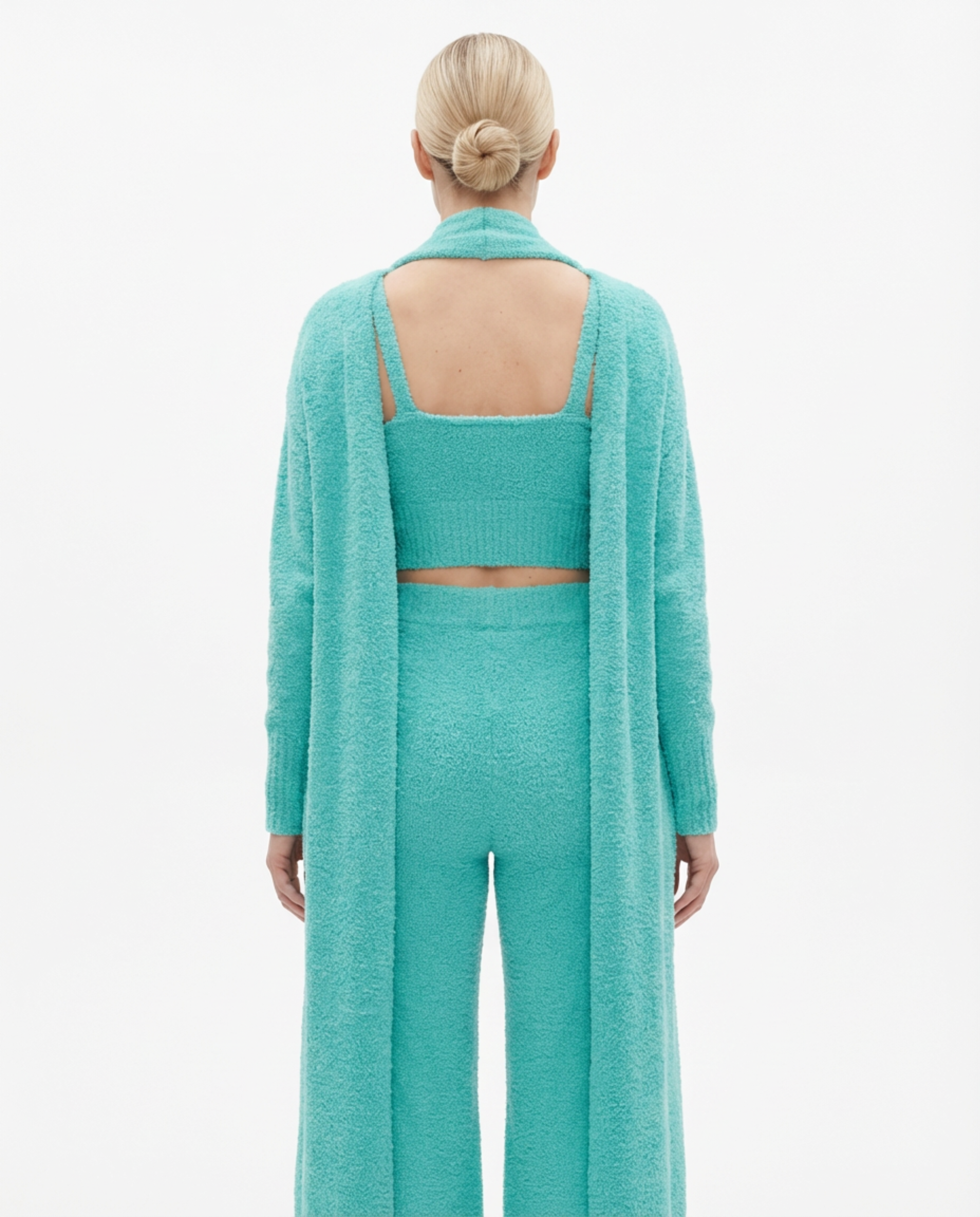 Pajama Set Women 3‑Piece Plush Homewear Set Jacket & Pants