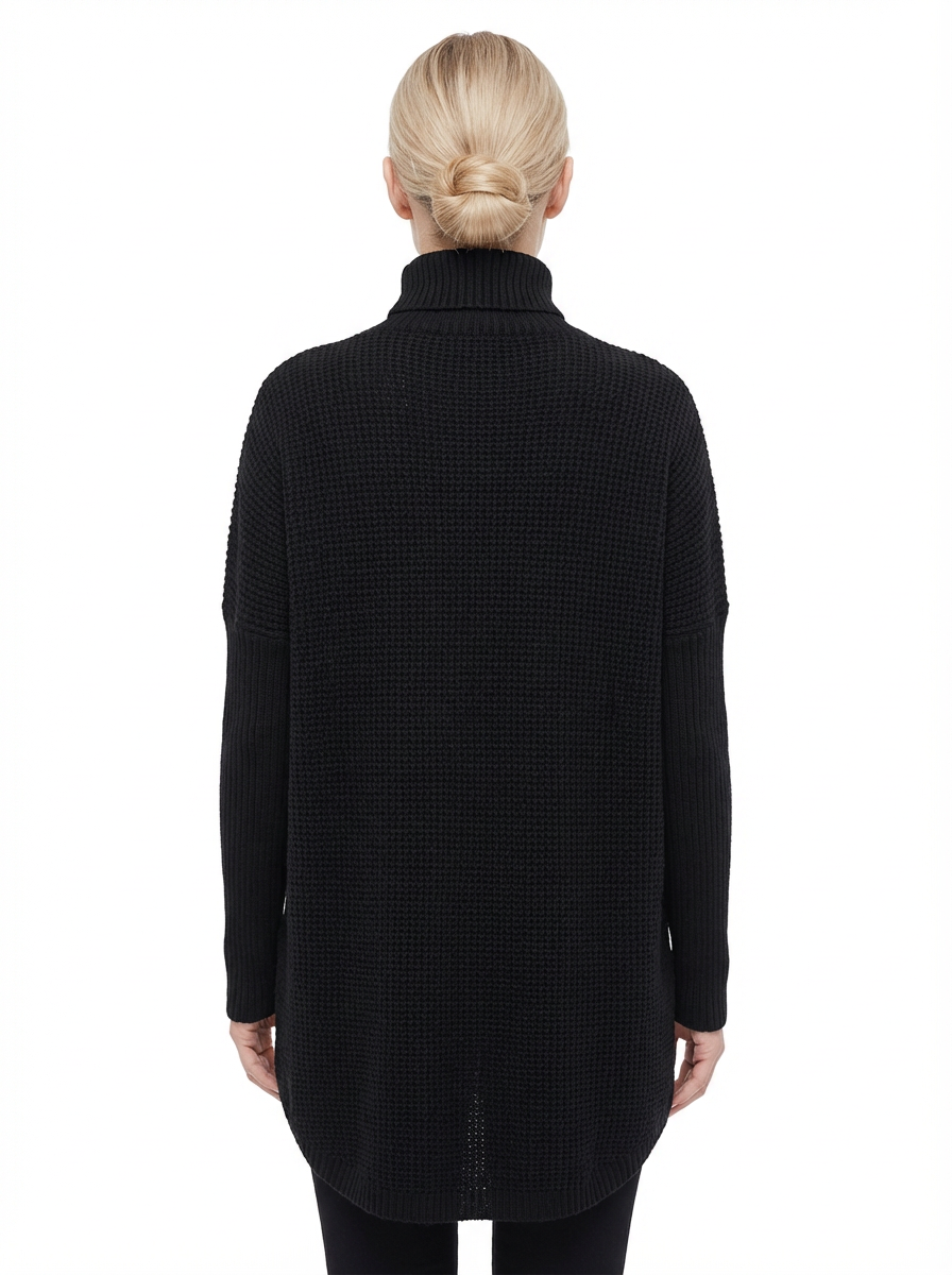 Oversized Turtleneck Sweater Women Loose Fit Hip-Length