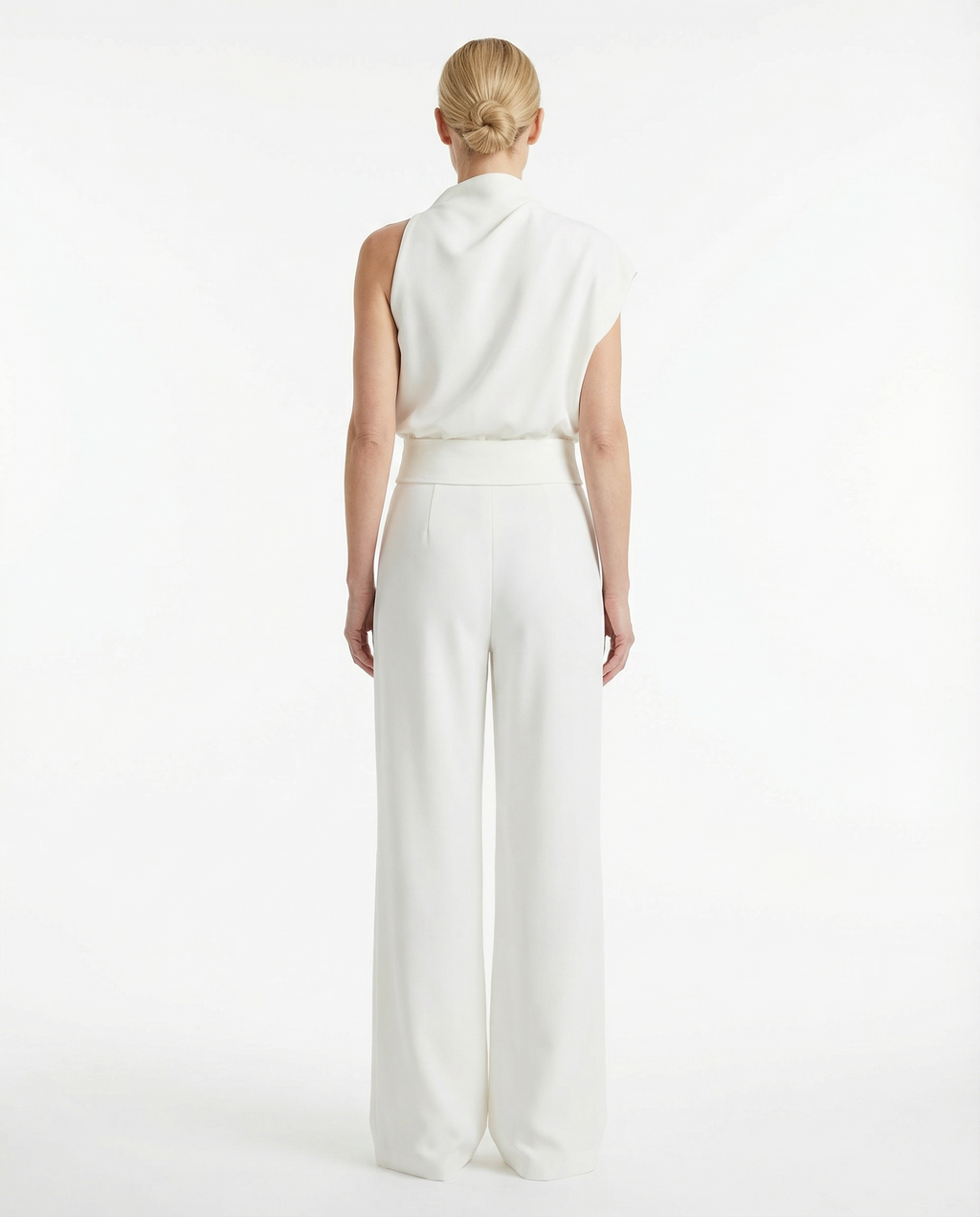 Jumpsuit Women Halter Neck Sleeveless Elegant Wide Leg