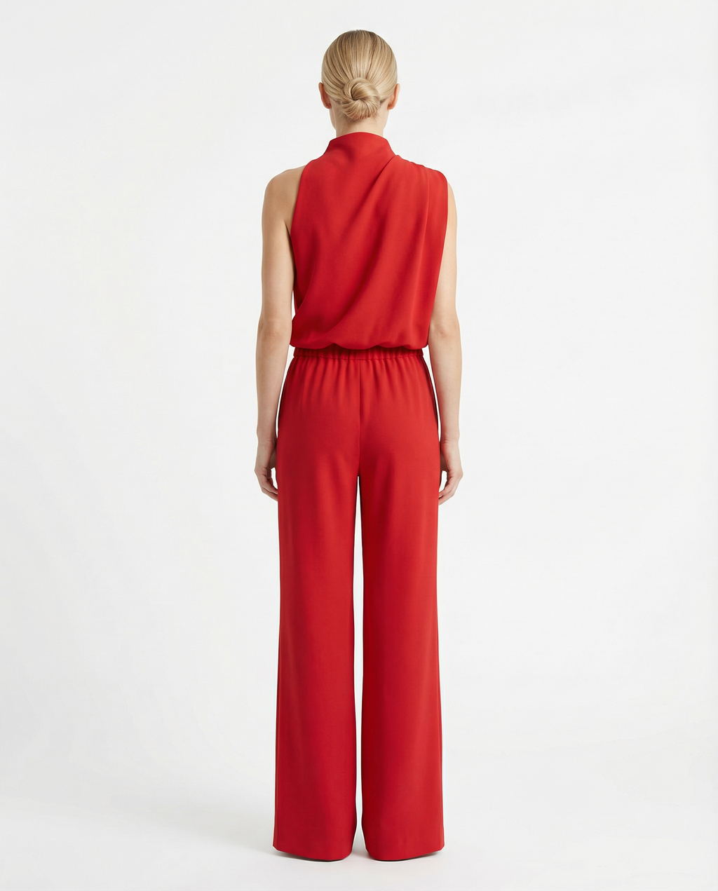 Jumpsuit Women Halter Neck Sleeveless Elegant Wide Leg