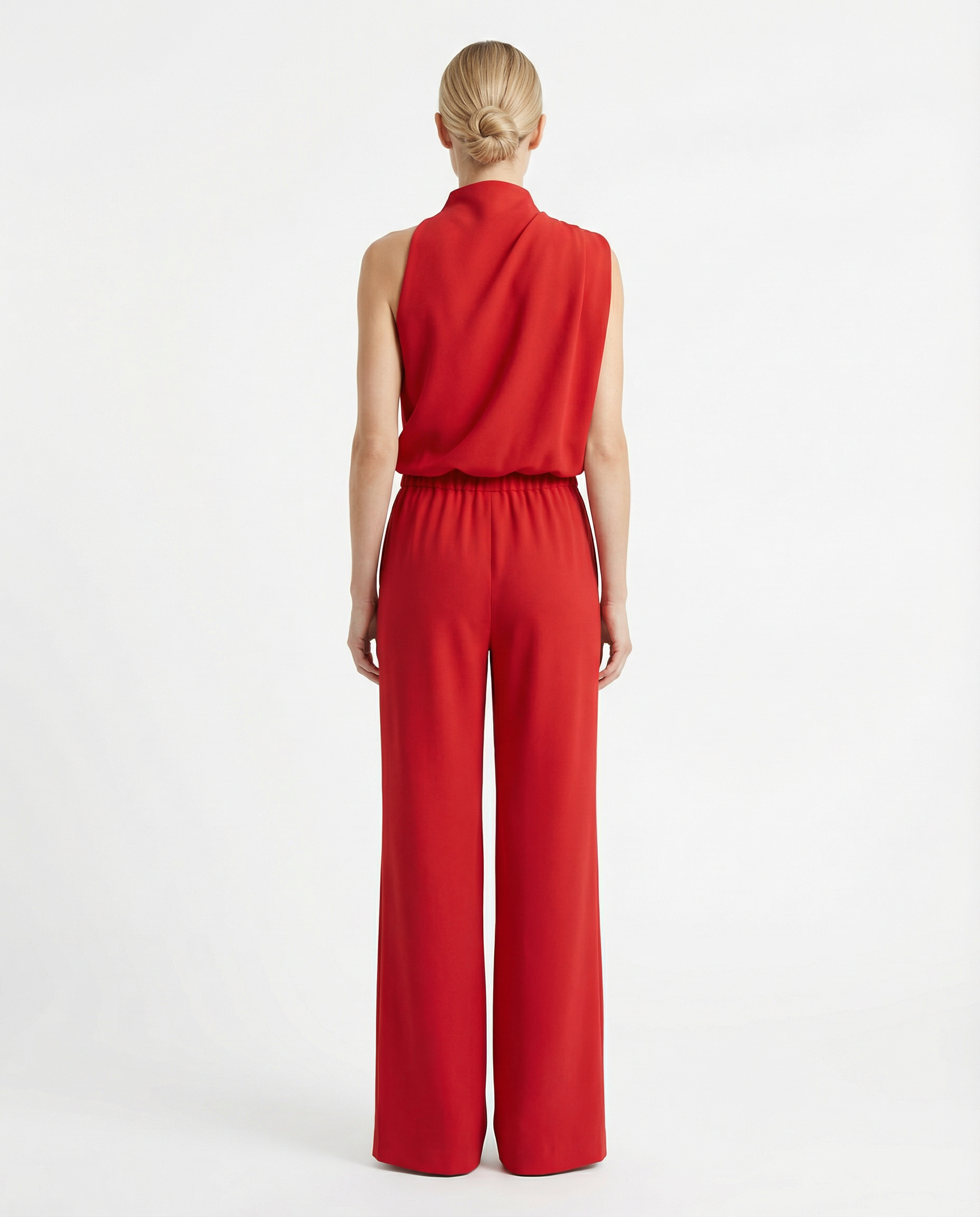 Jumpsuit Women Halter Neck Sleeveless Elegant Wide Leg