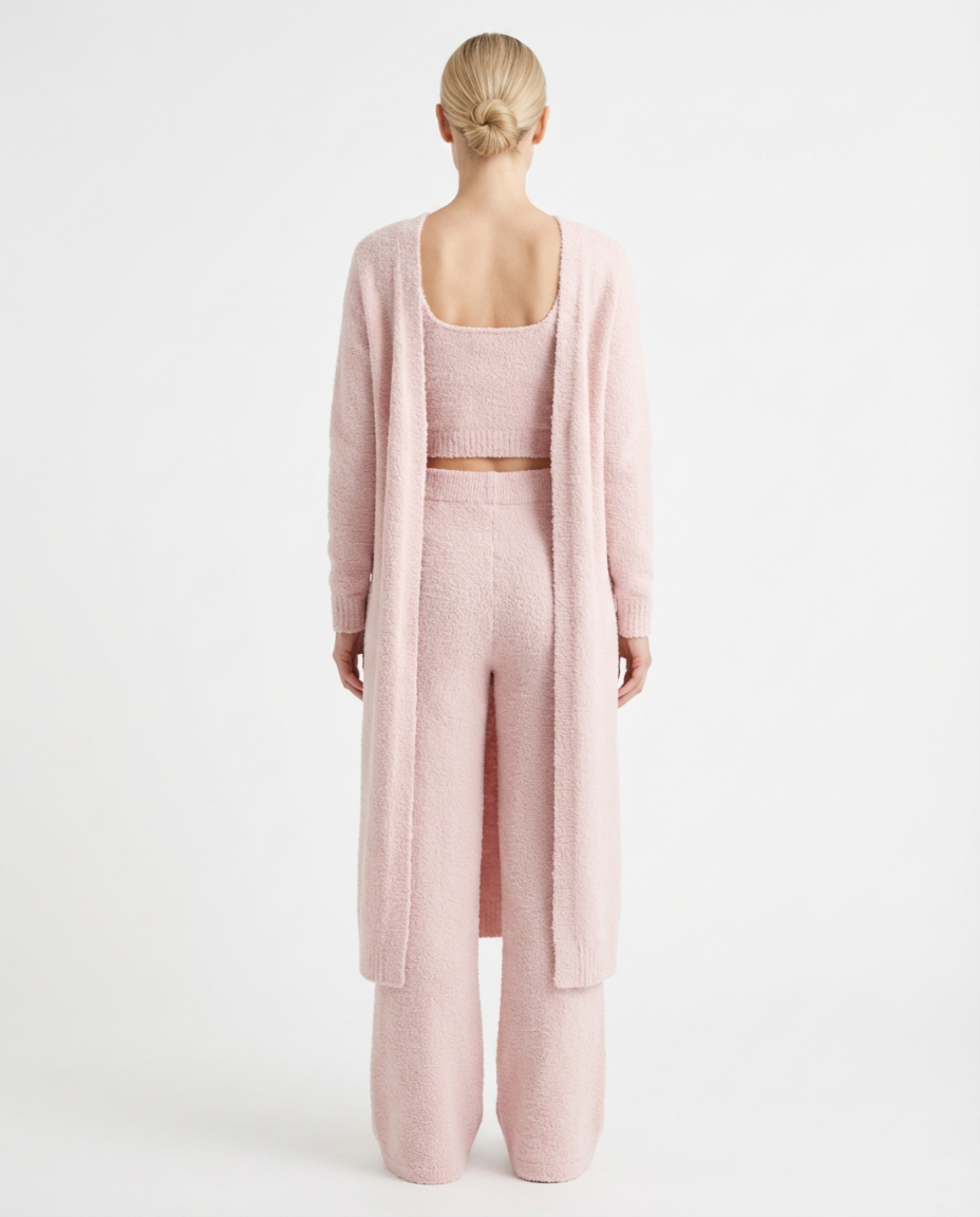 Pajama Set Women 3‑Piece Plush Homewear Set Jacket & Pants